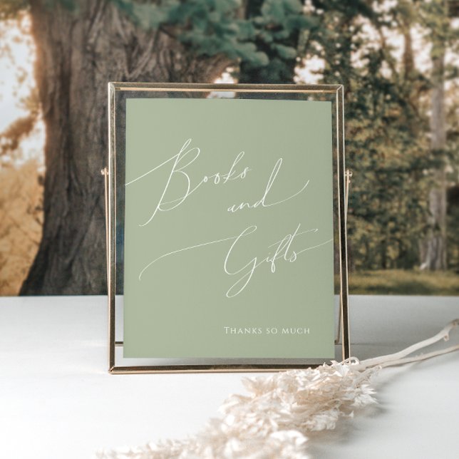 Whimsique Sage Grönt Baby Shower Bokar och present Poster (Skapare uppladdad)