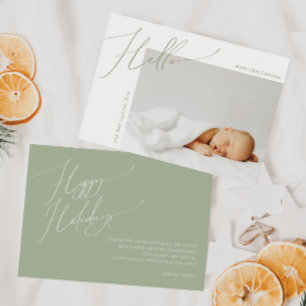 Whimsique Sage Grönt Tack Glad helg Baby Meddelande