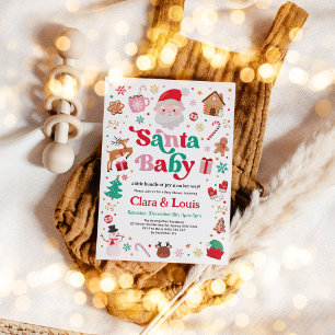 Whimsique Santa Baby, babystövel för julgranar Inbjudningar