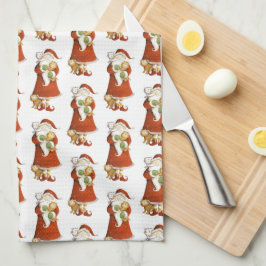 Whimsique Santa & Cats Kökshandduk