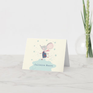 Whimsique Skater Mouse Helgdag Anpassningsbar Namn Anteckningskort