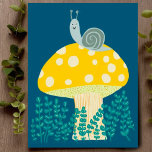 Whimsique Snigel på Magic Mushroom Cute Vykort<br><div class="desc">Anpassade kort,  lägg till din egen text på vykortets baksida eller framsida. Kolla i butiken om du vill ha fler matchande utformningar eller säg till mig om du vill ha någon anpassningsbar.</div>