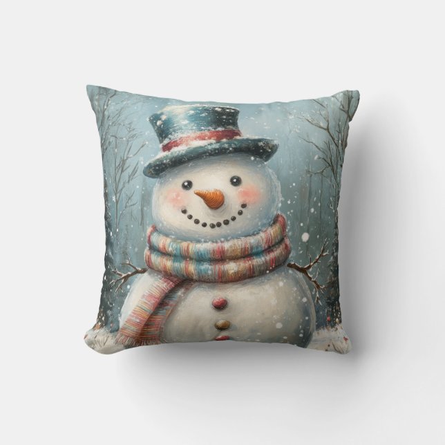 Whimsique Snögubbe Dekorativ kudde (Framsida)