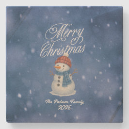 Whimsique Snögubbe God jul Stenunderlägg