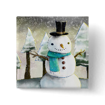 Whimsique Snögubbe i vinterjulscenen