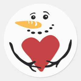 Whimsique Snögubbe jul Stickers Runt Klistermärke