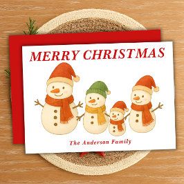 Whimsique Snögubbe med Scarves jul Julkort