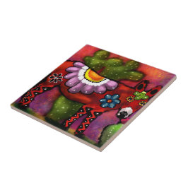 Whimsique Southwest Blommigt Talavera-Stil Donkey Kakelplatta