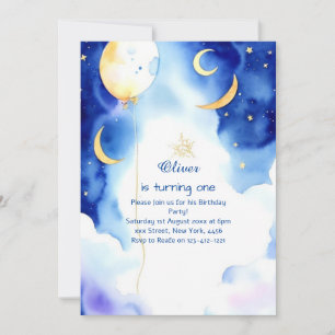 Whimsique Stardust Online Birthday Inbjudningar