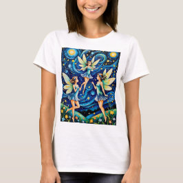 Whimsique Starry Night Fairy Art T-Shirt Fantasy