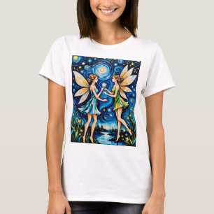 Whimsique Starry Night Fairy Art T-Shirt Fantasy