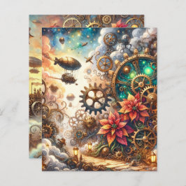 Whimsique Steampunk Poinsettia Scrapbook Papper