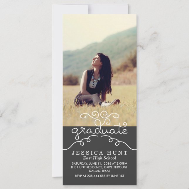 Whimsique Student Cute Typography Photo Charcol Meddelande (Framsida)