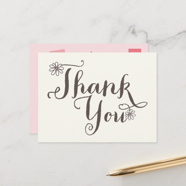 Whimsique Sweet Daisys Girl Birthday Tack Vykort (Fram/Back In Situ)