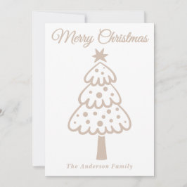 Whimsique Taupe Hand plockade Julgran Julkort