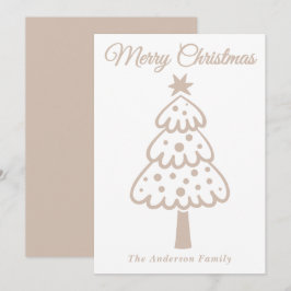 Whimsique Taupe Hand plockade Julgran Julkort