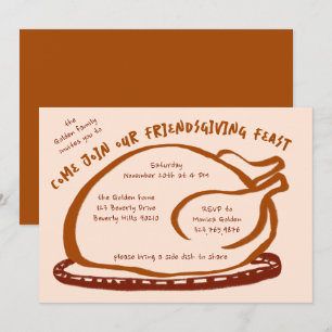 Whimsique Thanksgiving Friendsgiving Anpassningsba Inbjudningar