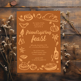 Whimsique Thanksgiving Friendsgiving Anpassningsba Inbjudningar