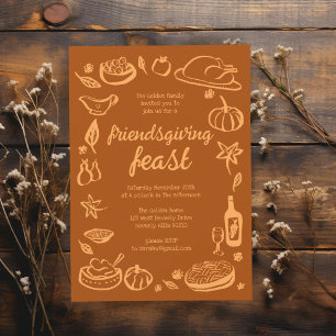Whimsique Thanksgiving Friendsgiving Anpassningsba Inbjudningar