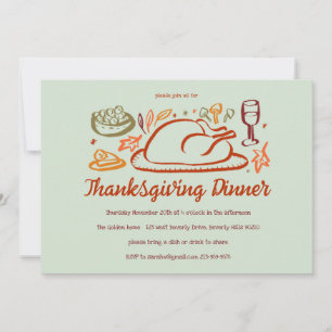 Whimsique Thanksgiving Friendsgiving Anpassningsba Inbjudningar