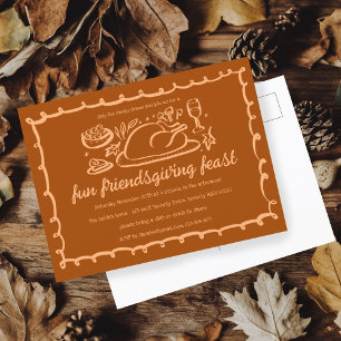 Whimsique Thanksgiving Friendsgiving Anpassningsba Vykort