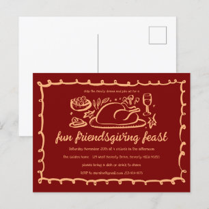 Whimsique Thanksgiving Friendsgiving Anpassningsba Vykort