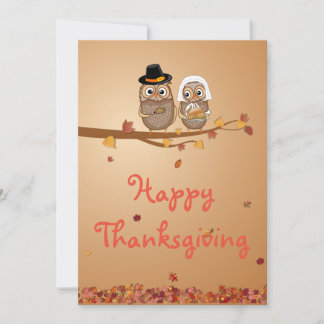 Whimsique Thanksgiving Uggla Julkort