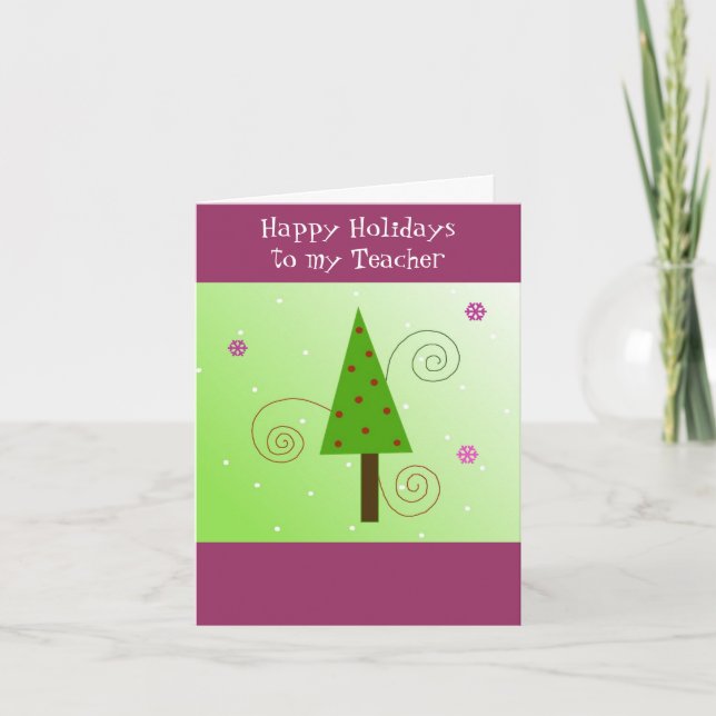 Whimsique Träd för min lärare Helgkort (Framsida)