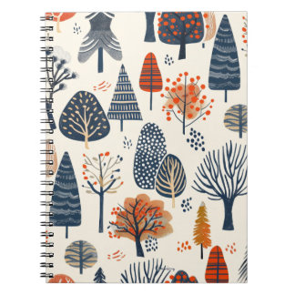 Whimsique Träd Mönster Anteckningsbok