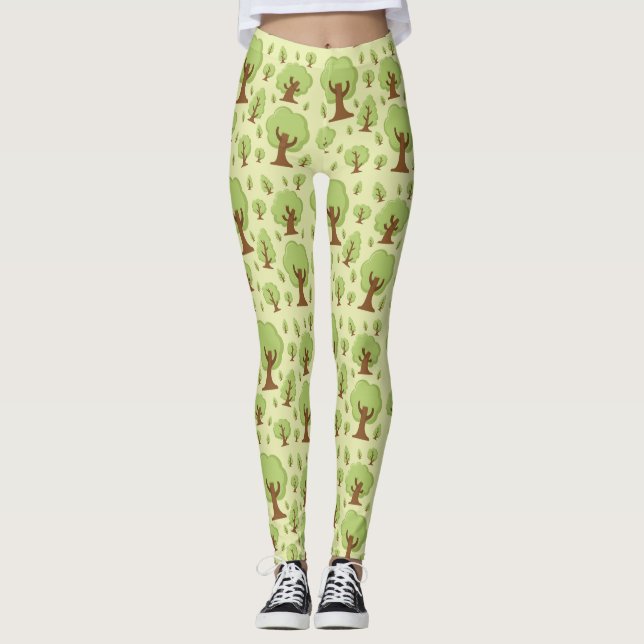 Whimsique Träd Mönster Leggings (Framsida)