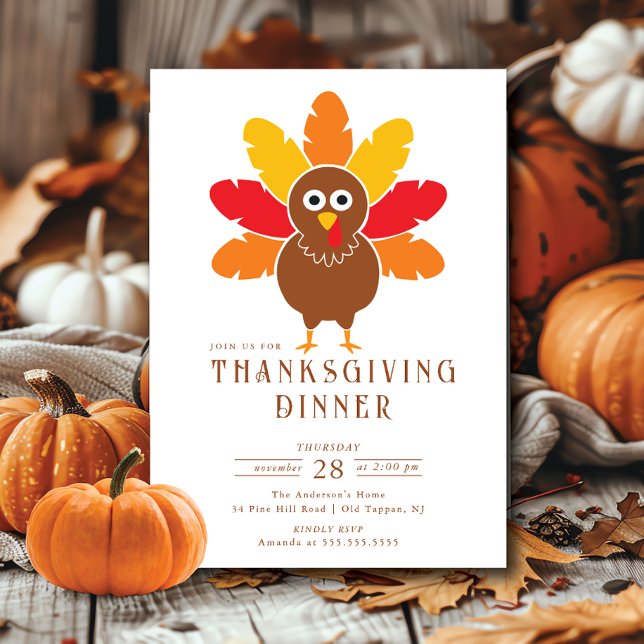 Whimsique Turkey Thanksgiving Investigation Inbjudningar (Skapare uppladdad)