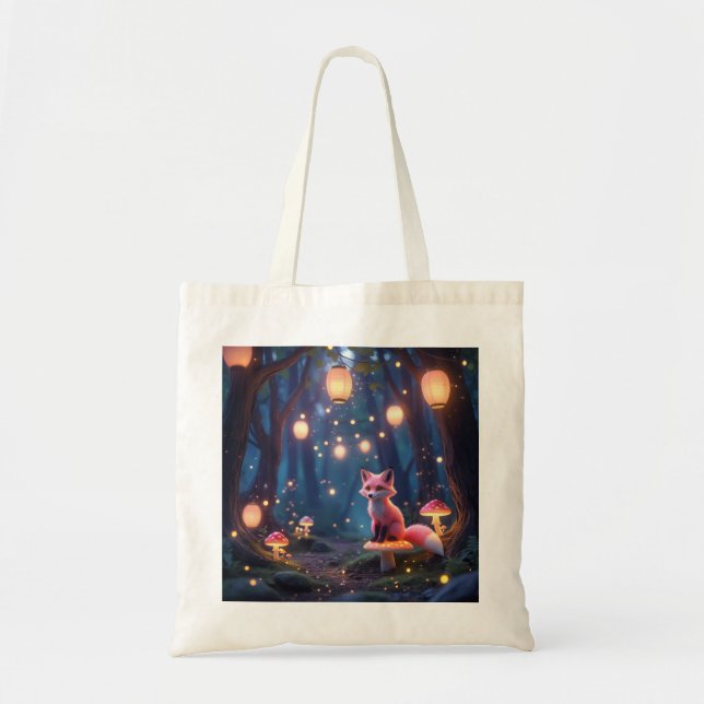 Whimsique Twilight Forest- Fantasy Art Tote Bag Tygkasse (Framsidan)