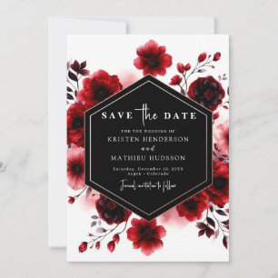 Whimsique Typography Crimson Red Bröllop Spara Datumet