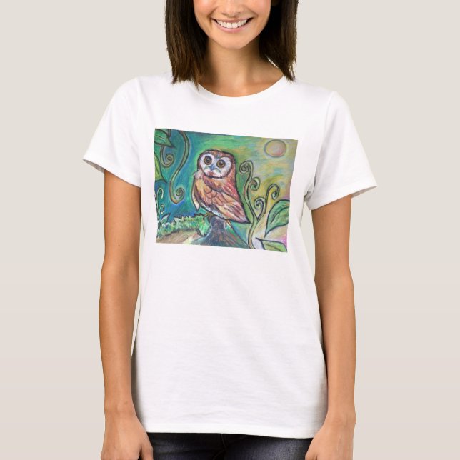 Whimsique Uggla Basic Tanktop White Tee (Framsida)