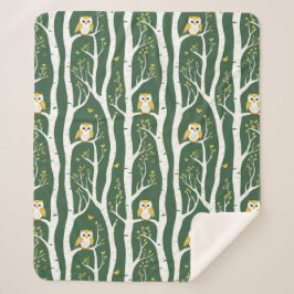 Whimsique Uggla och Birch Träd Mönster
