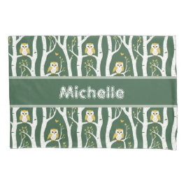 Whimsique Uggla och Birch Träd Mönster