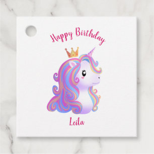 Whimsique Unicorn Birthday Gåvor Etiketter