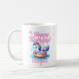 Whimsique Unicorn Donut Cute Rainbow Bassäng Party Kaffemugg