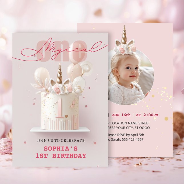 Whimsique Unicorn Party Inbjudningar (Skapare uppladdad)