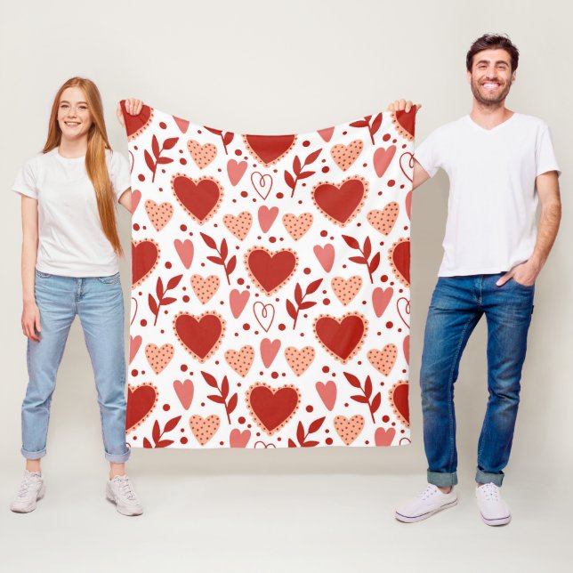 Whimsique Valentine Heart Mönster Fleecefilt (På plats)