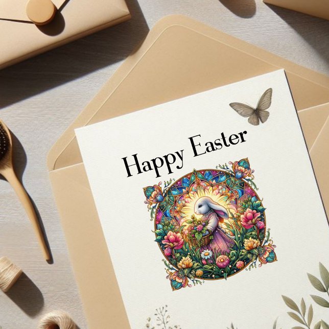 Whimsique Vår Art nouveau Påskhare Klistermärken (Skapare uppladdad)