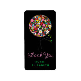 Whimsique Vår blommor Pop Träd Adressetiketter