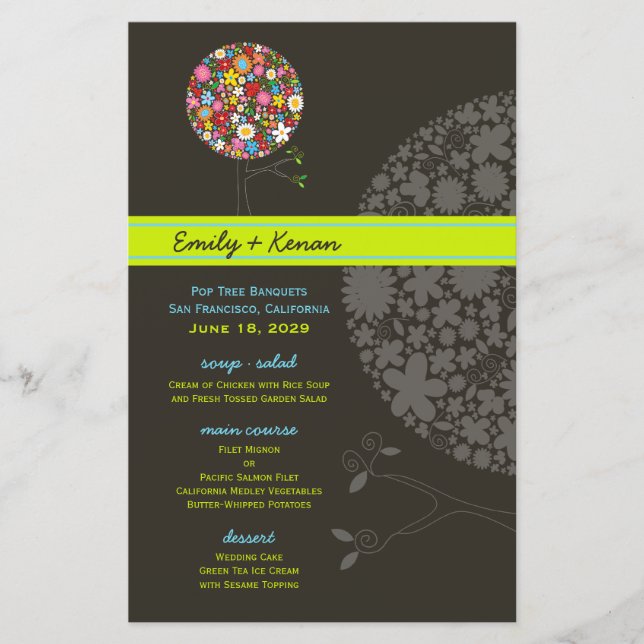 Whimsique Vår blommor Pop Träd Bröllopsfest (Framsida)