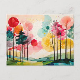 Whimsique Vår Watercolor Art Art Vykort