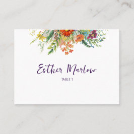 Whimsique Vår Wildblomma Blommigt Bröllop Placeringskort