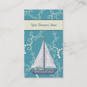 Whimsique Vatten och Sailboat Nautical Visitkort