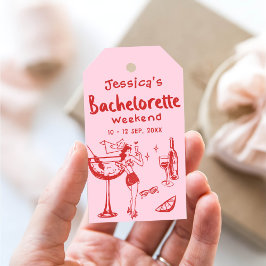 Whimsique Vin Doodle Bachelorette Party Helg Presentetikett
