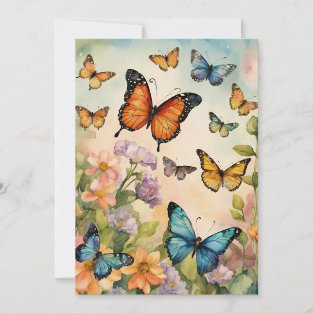 "Whimsique Vingar: Butterfly Greeting Cards Julkort (Framsida)