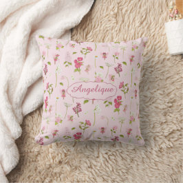 Whimsique Watercolor Älvors & Flowers rosa Kudde