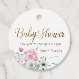 Whimsique Watercolor blommigt Anpassningsbar Baby  Gåvor Etiketter